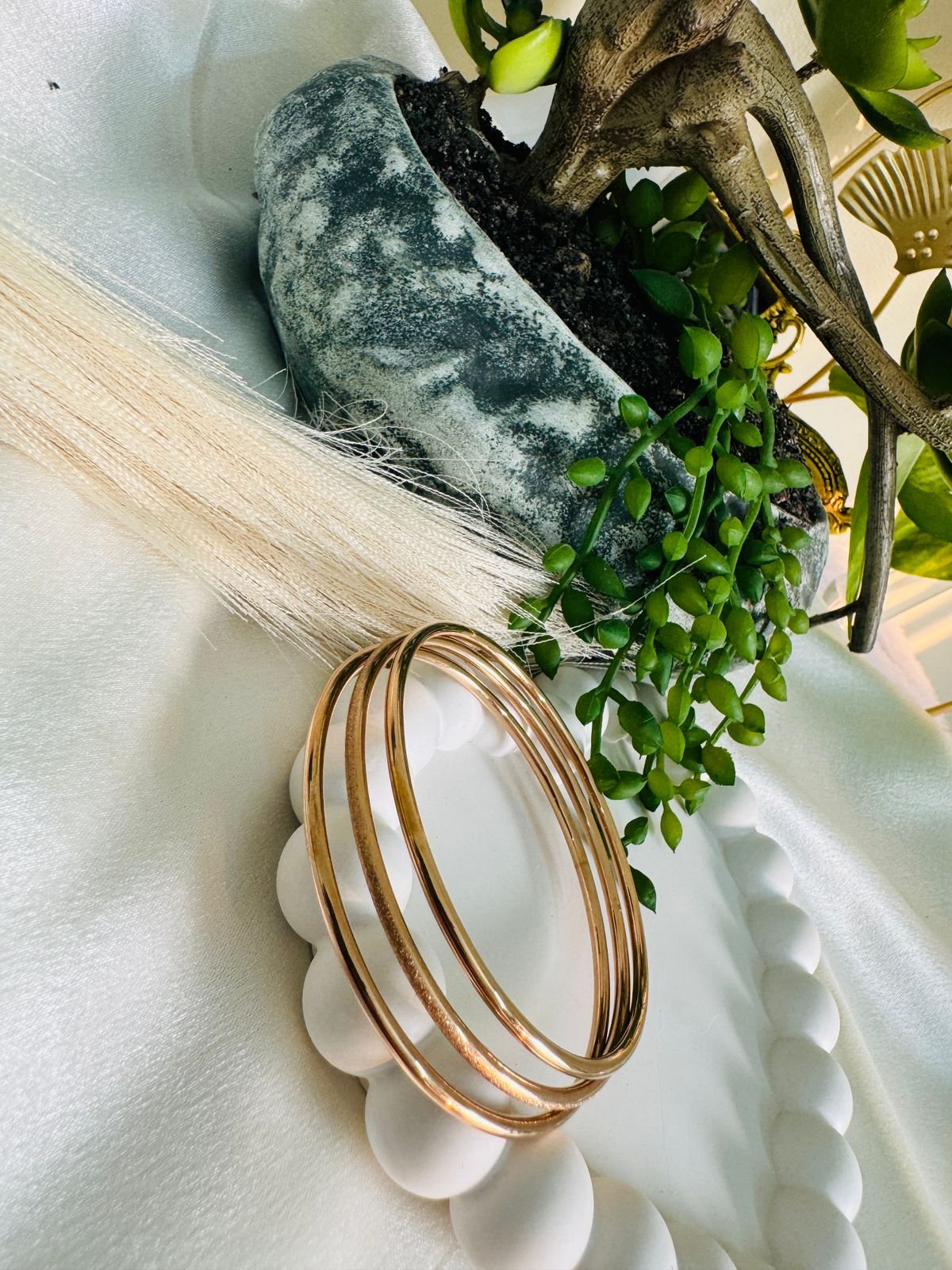 Plain, rose gold bangles, likely made from brass or a similar alloy, designed for casual or daily wear. - Image 3